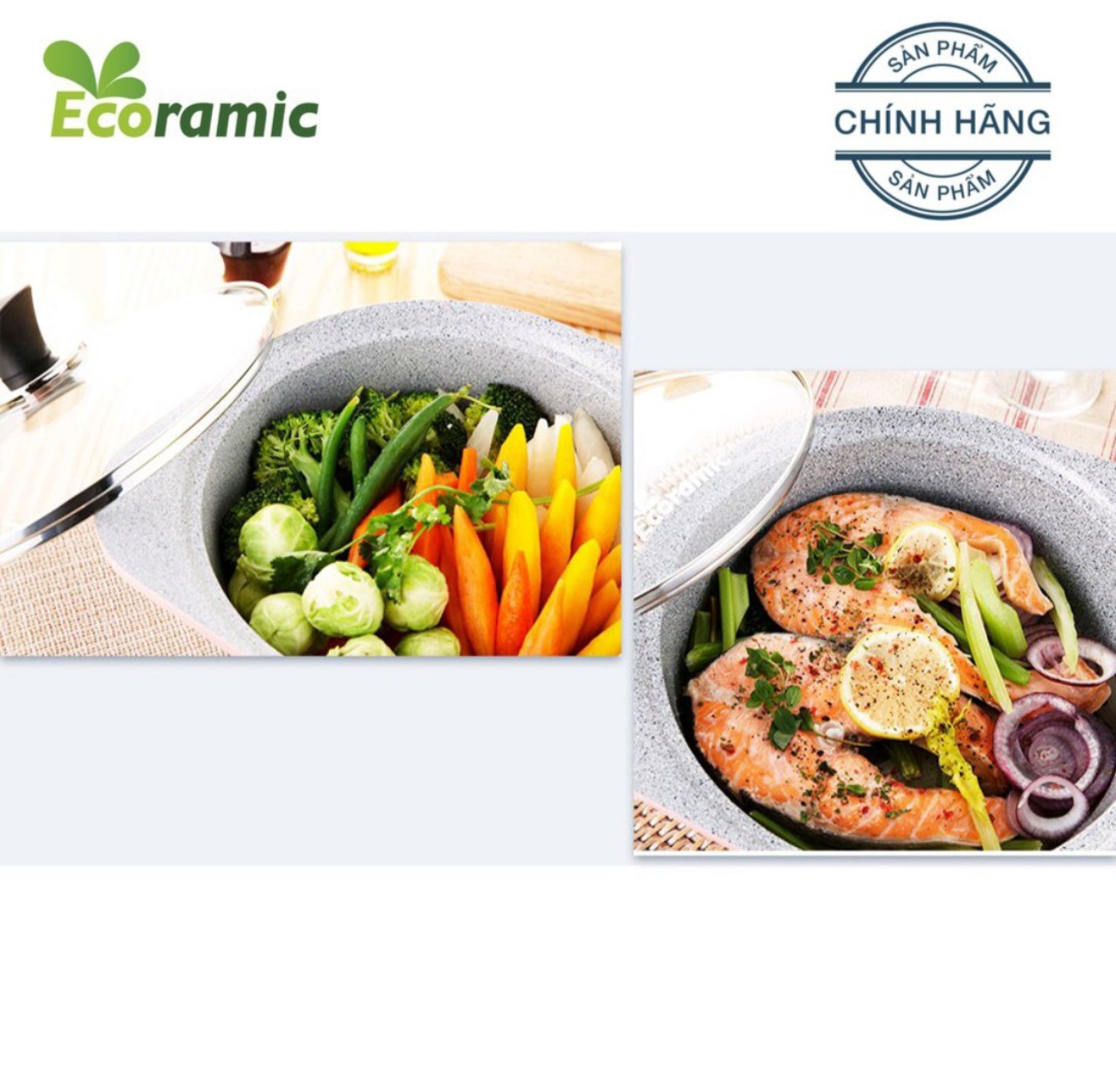 Nồi Đúc Vân Đá ECORAMIC HÀN QUỐC 16CM /HÀNG CHÍNH HÃNG