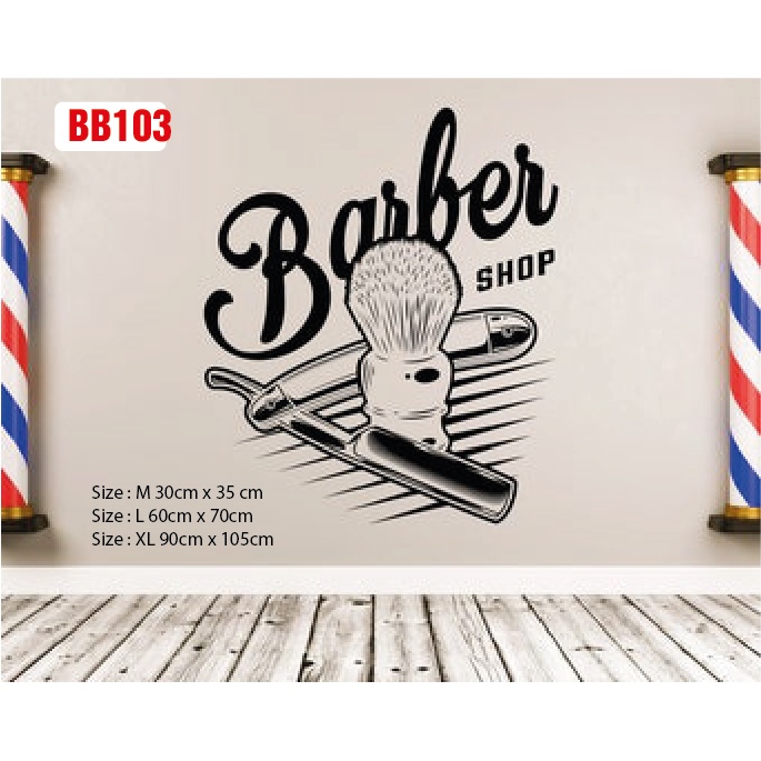 Decal dán làm đẹp cửa tiệm Barber và Salon P7