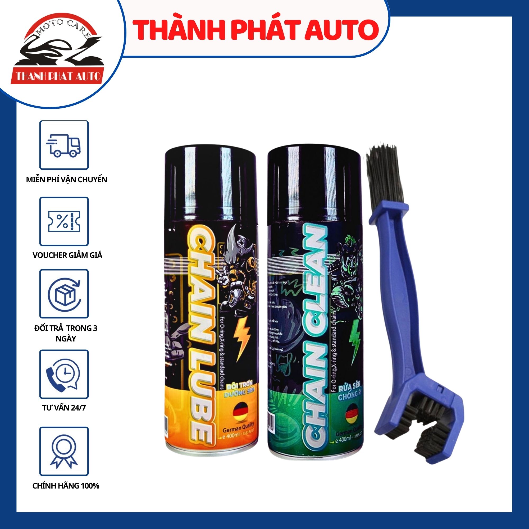 [HCM]Combo SPRAYKING xịt dướng sên bôi trơn và rửa sên Tặng kèm bàn chải vệ sinh cao cấp