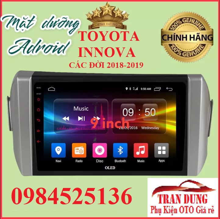 9 inch android screen for TOYOTA INNOVA car models 2018-2019 Free with maintenance + Free zac zin with toyota innova car, android dvd player + maintenance face with zin jack toyota innova, car toy dealer, floor sale
