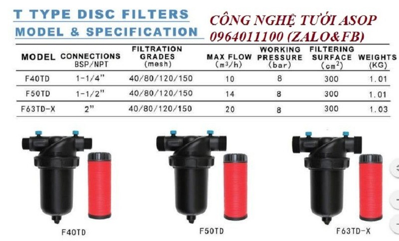 Lọc đĩa chữ T phi 60mm