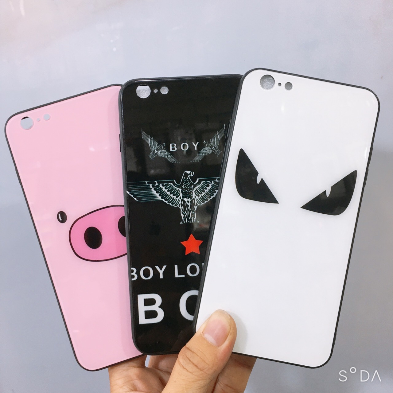 Ốp lưng iPhone 6Plus/ 6s Plus Mặt lưng kính in hình dễ thương