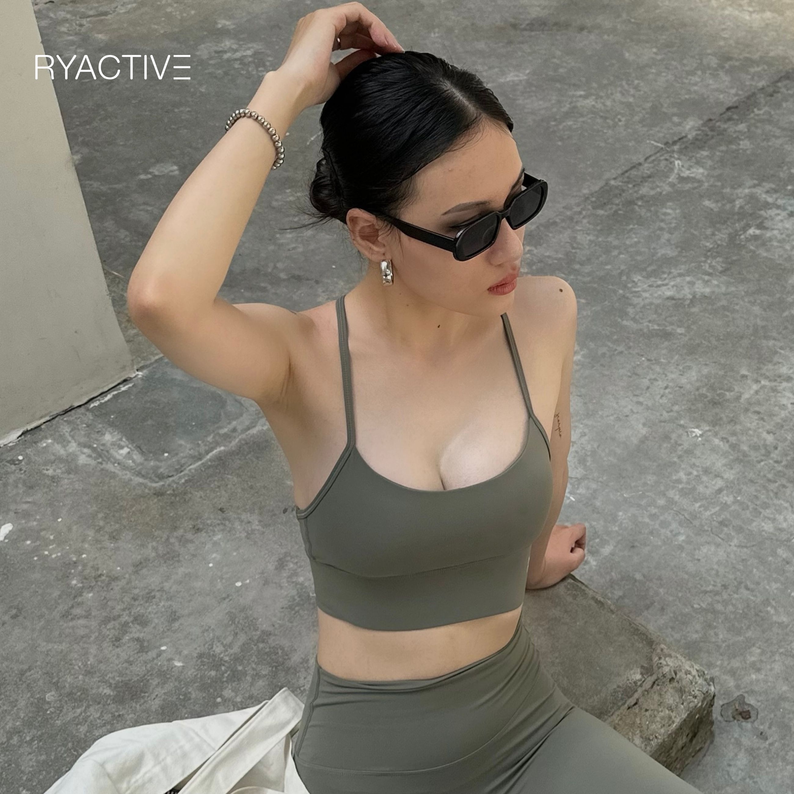 Áo ngực thể thao RYACTIVE - T SPORTBRA Olive
