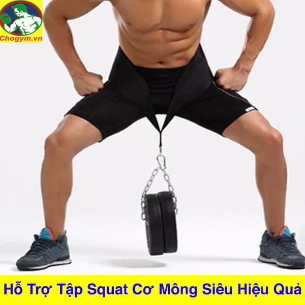 Đai Lưng Có Xích Treo Tạ  Hỗ Trợ Squat, Pull Up, Dips FREESHIP