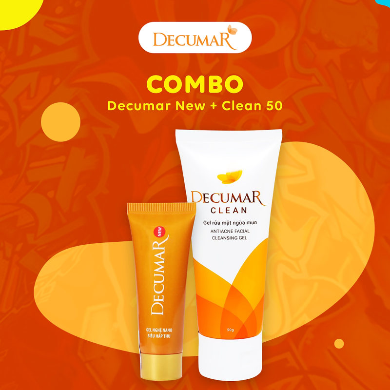 Bộ Sản Phẩm Ngừa Mụn Decumar Clean và Gel Trị Mụn Decumar New 20gr giá rẻ