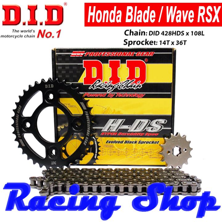 Nhông sên dĩa Wave BLADE / RSX – Sên đen 10ly DID HDS - Thái Lan