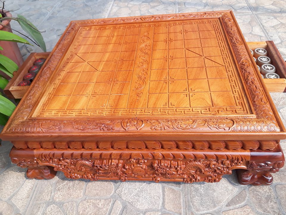 Bàn Cờ Tướng Gỗ Gõ Cao Cấp [ chỉ bàn chưa quân ]