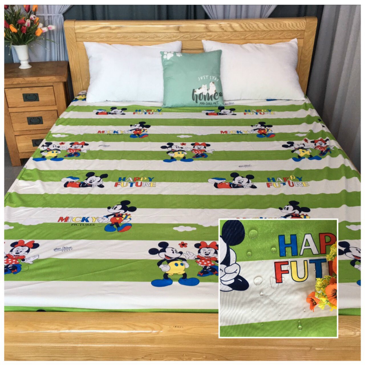 Drap chống thấm cao cấp 1m2x2m, (nệm cao dưới 15cm)