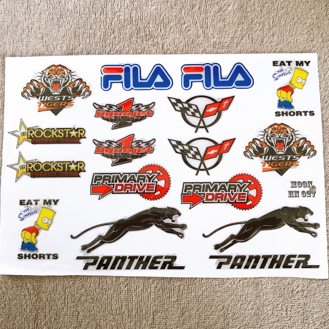 [Xã Hàng] Bộ Tem Trang Trí Xe Máy Với Nhiều Logo Sticker Panther...
