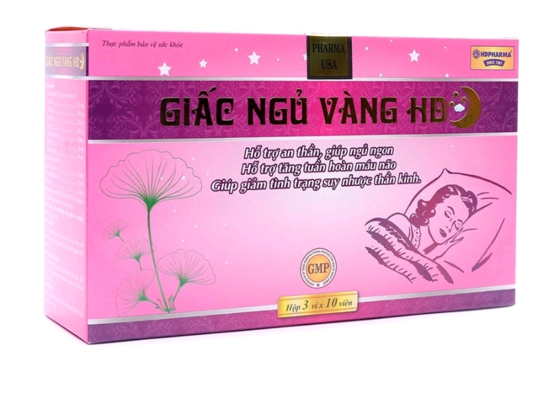 Giấc ngủ vàng HD dưỡng tâm an thần, tạo giấc ngủ sâu và giấc ngủ tự nhiên, tăng cường hoạt huyết dưỡng não hộp 30viên
