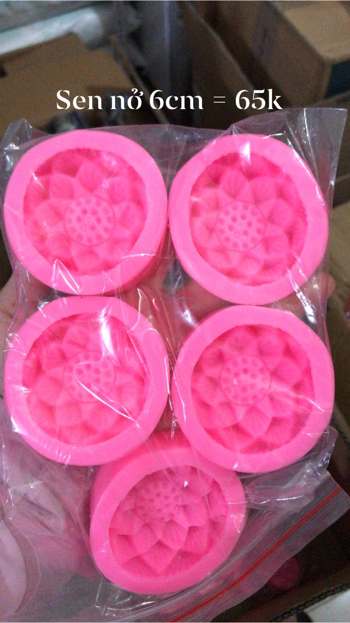 [KHUÔN 4D SALE] Khuôn Silicon Hoa Sen Nở 6cm