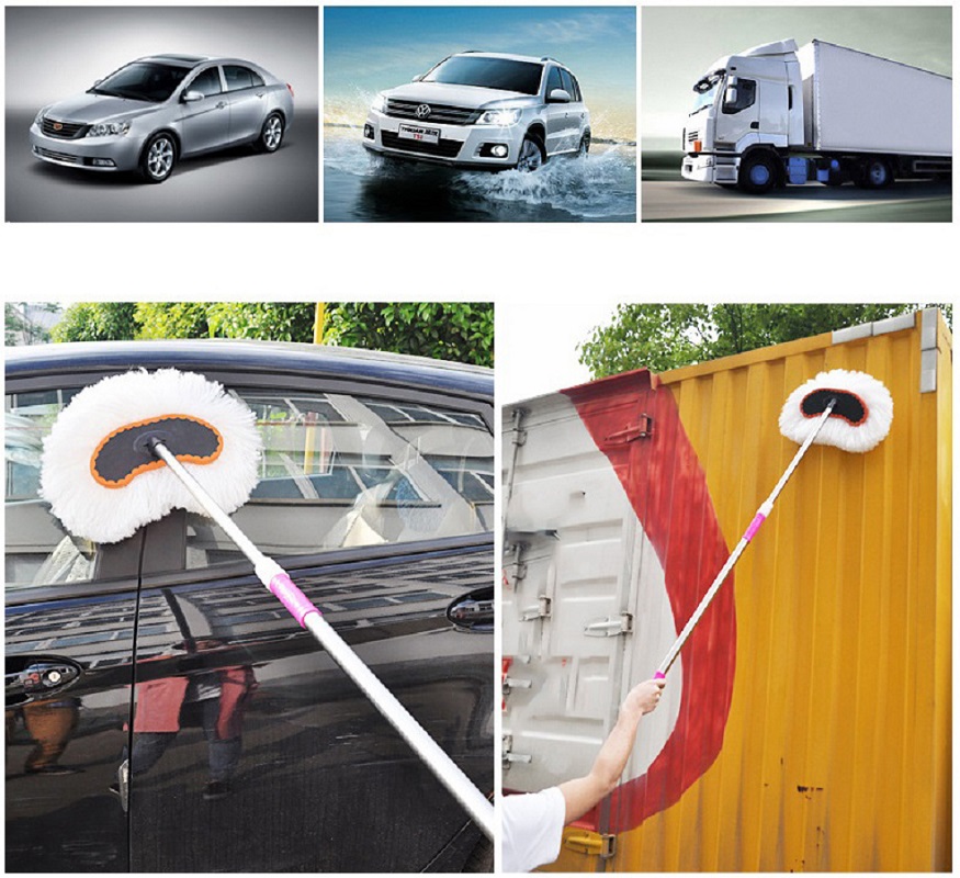 Chổi Rửa Xe Ô Tô Lông Mềm Cán Dài 125cm