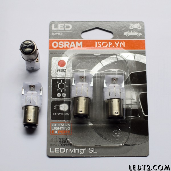 Đèn hậu (phanh, stop) Led Osram S25 P21/5 - Bảo hành 2 năm