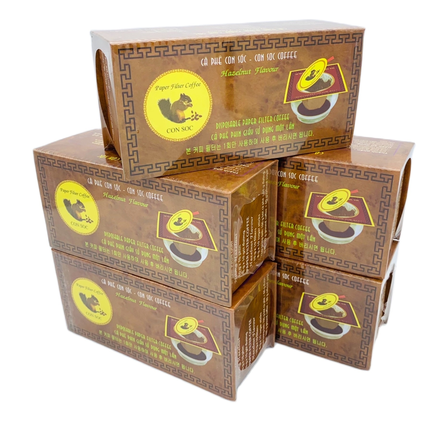 Cà phê Con Sóc Phin Lọc Nâu Đơn( Hộp 10 Gói)