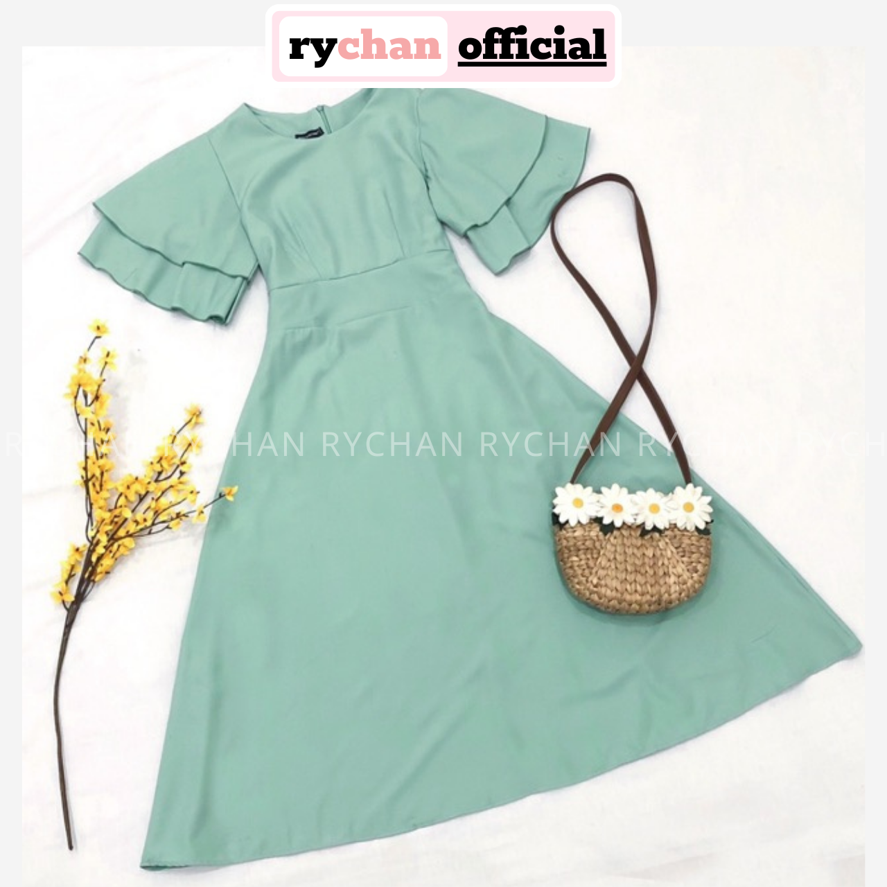 [ẢNH THẬT CUỐI] Đầm Xòe Trơn Tay Bèo Ba Màu - DX758