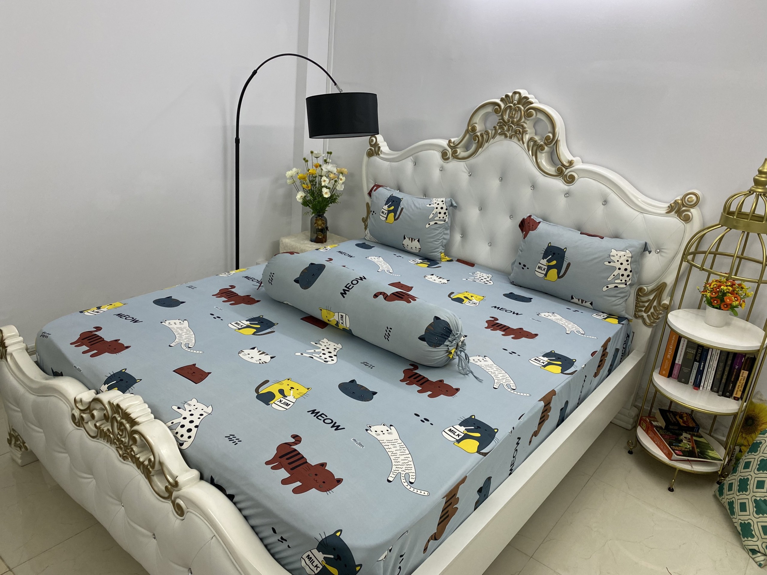 Bộ Drap Thun Hàn Quốc mát lạnh { 4 món } đủ size"