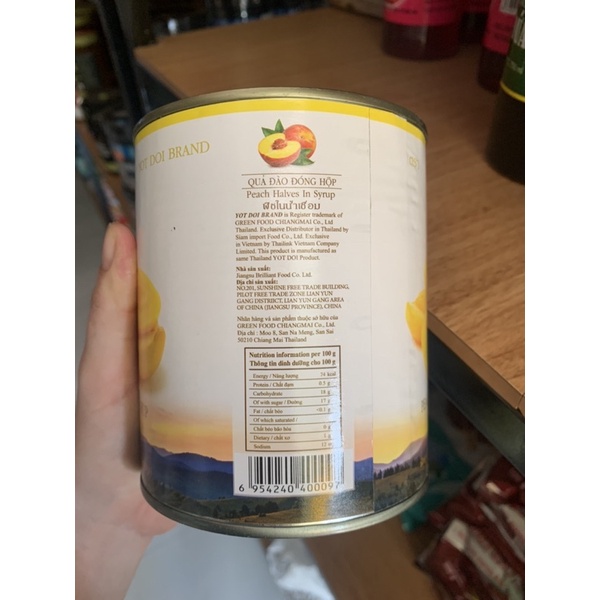 Đào Ngâm Thái Lan BODDOB Lon- 820g