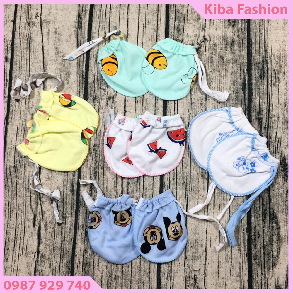 5+10 set bao tay dây rút cho bé sơ sinh btdr900