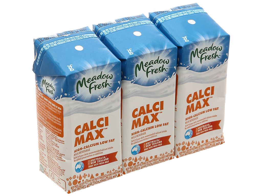 [Thùng 24 Hộp] Sữa Tươi Meadow Fresh Canxi Ít Béo - 200ml - Sữa Nhập Khẩu Úc