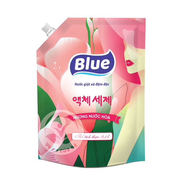 Nước Giặt Xả BLue 2000ml Công Nghệ (Hàn Quốc) 2 trong 1 [Hương Hoa Hồng]
