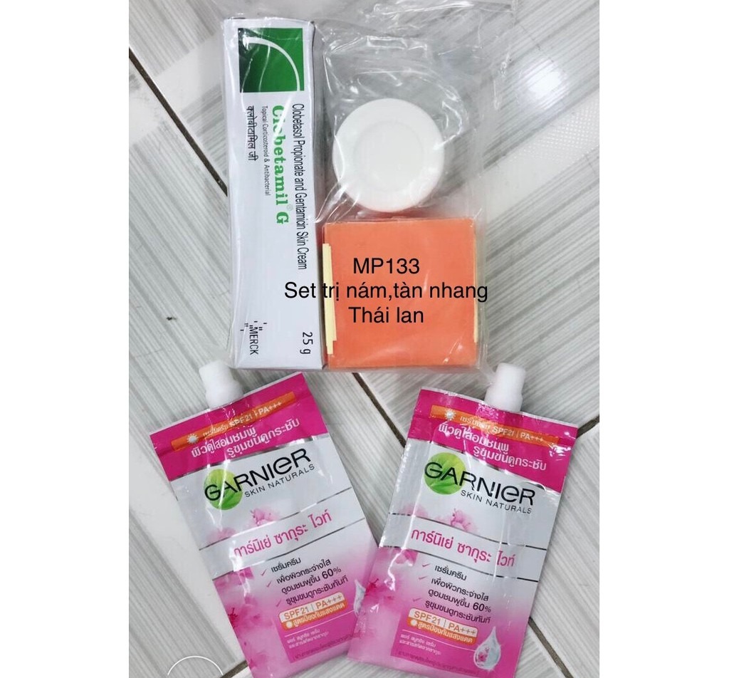 [HCM]Bộ kem nám trắng da garnier thái lan sét 5 món