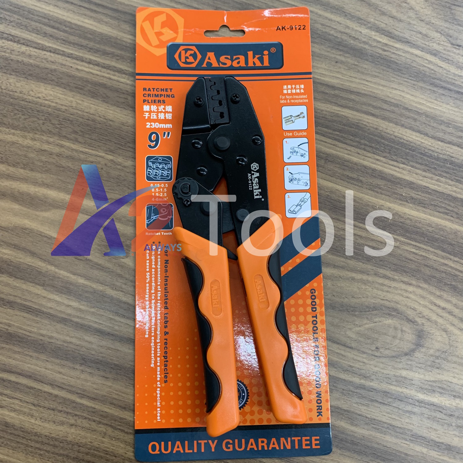 0.15-6.0mm2 Kiềm bấm cos ghim Asaki AK-9122