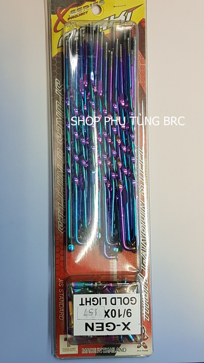 Bộ căm titan xoắn 7 màu xe WAVE ( cò loại cho xe bánh đùm và bánh dĩa)