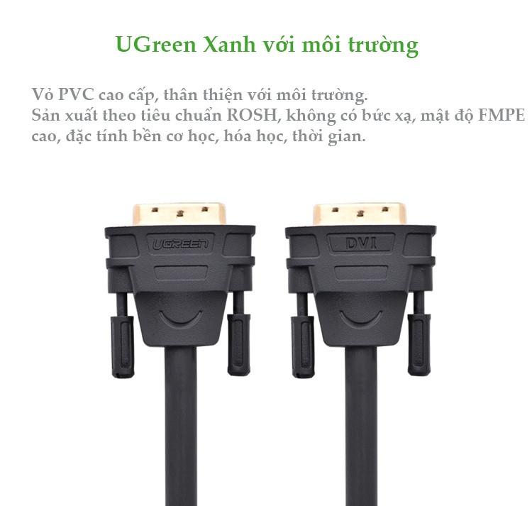Cáp tín hiệu DVI-D (24+1) 2 đầu đực dài 1.5m UGREEN DV101 11606