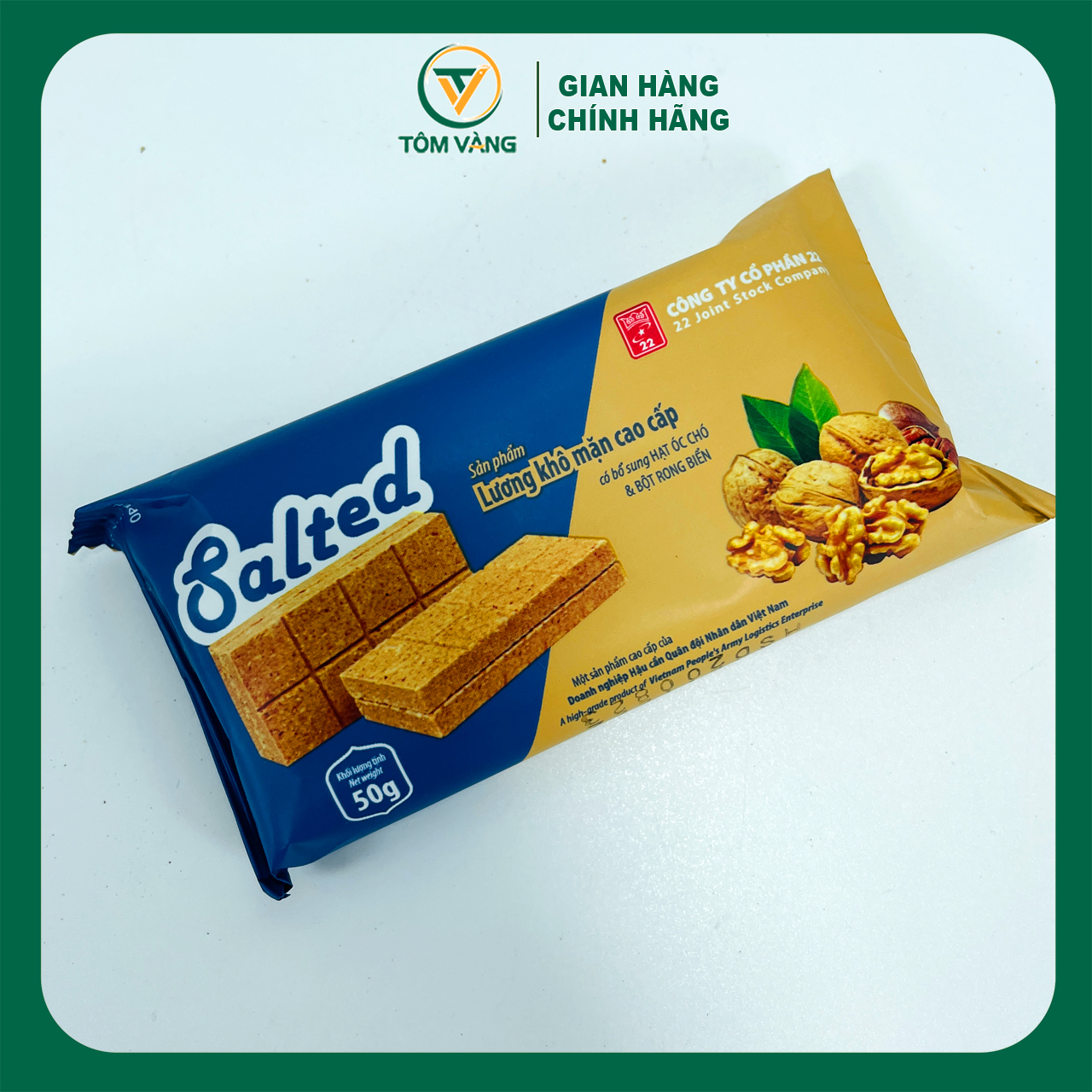 Lương Khô Mặn Cao Cấp Quân Đội ( 1 hộp 10 gói) - Tôm Vàng