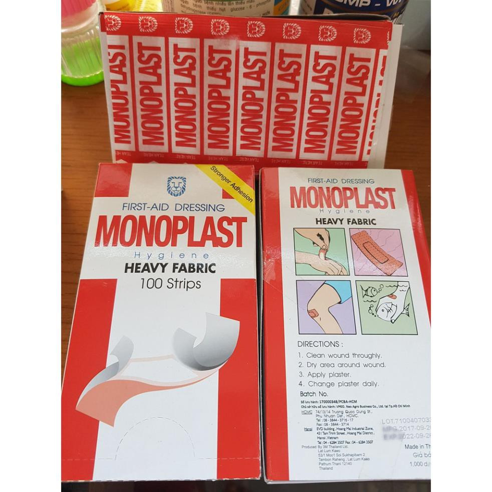 Băng keo cá nhân Monoplast - Thái Lan ( Hộp 100 miếng )