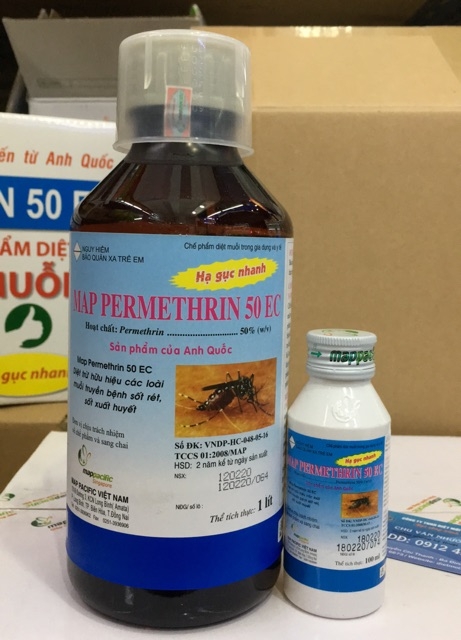 (Xả kho) Thuốc Diệt Muỗi Permethrin 50EC [Chai 1 lít]