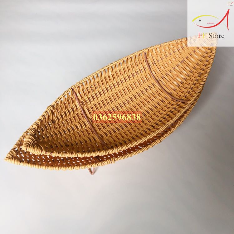 Combo phên tre + thuyền nhựa + 2 mẹt tre 30cm