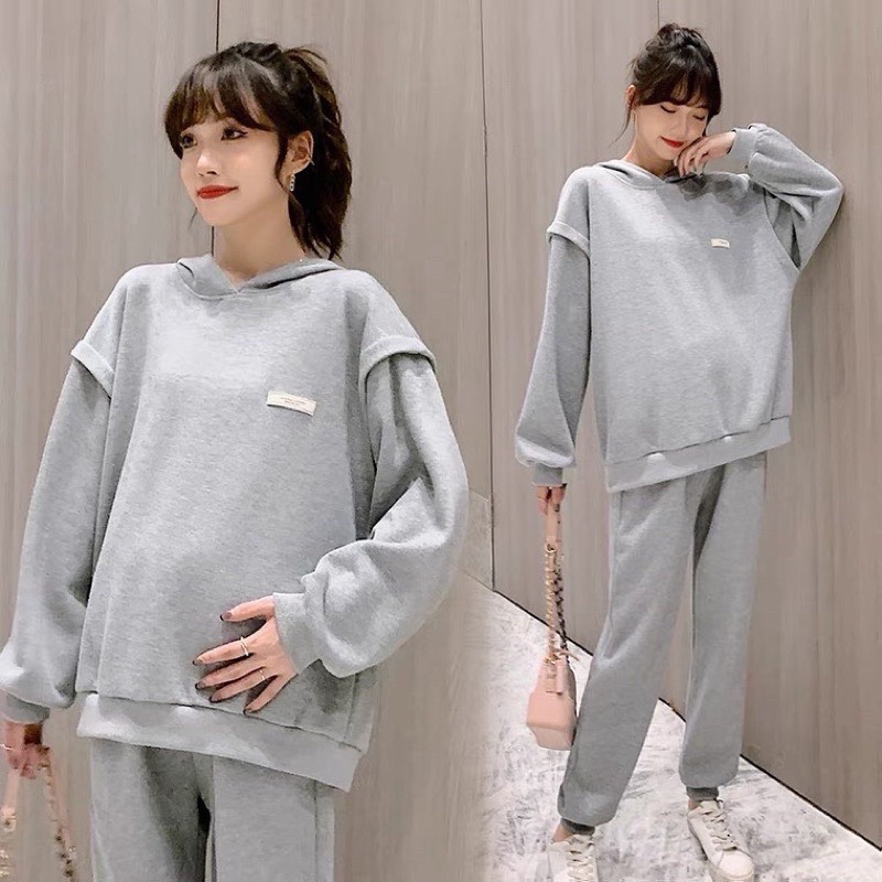 Bộ đồ bầu nỉ thu đông dày đẹp