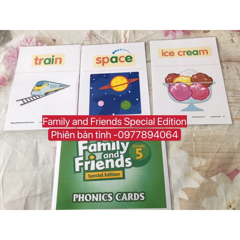 Thẻ Flashcards Phonics level 3-4-5 -Family and Friends Special phiên bản tỉnh ép plastics bền đẹp