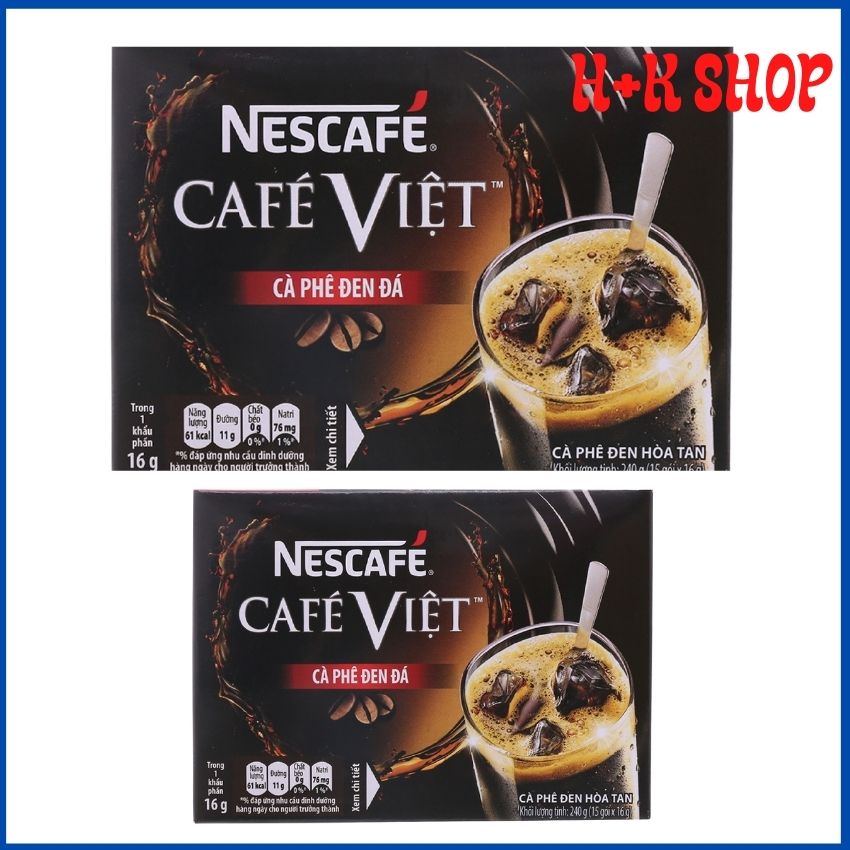 [HCM] NESCAFE Việt cà phê đen đá(hộp 15 gói x16g) MNCFV01