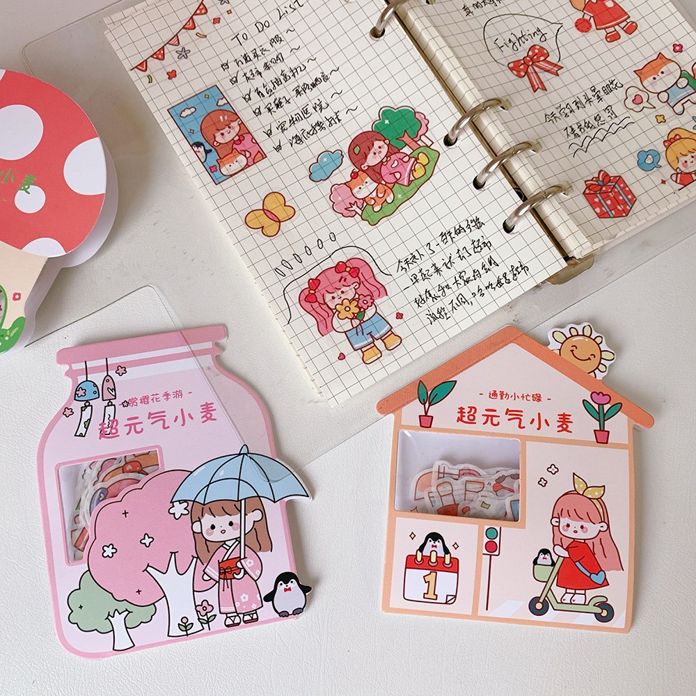 [HCM]Bộ 40 Sticker Cô Gái Nhỏ