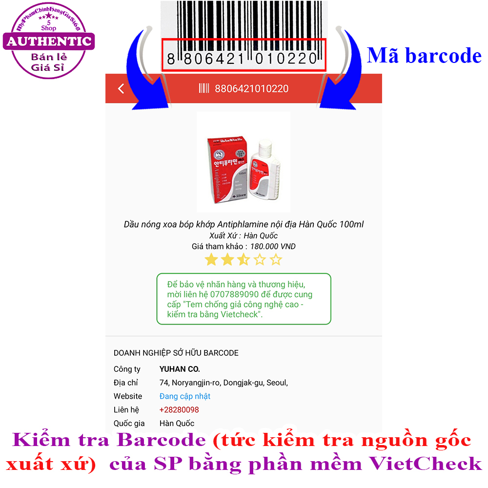 DẦU NÓNG XOA BÓP ANTIPHLAMINE