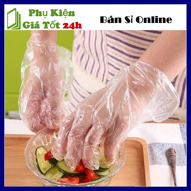 Bịch 100 Găng Tay Nilon Một Lần Dùng - Set 100 Bao Tay Dùng 1 Lần (loại vừa) Loại Tốt