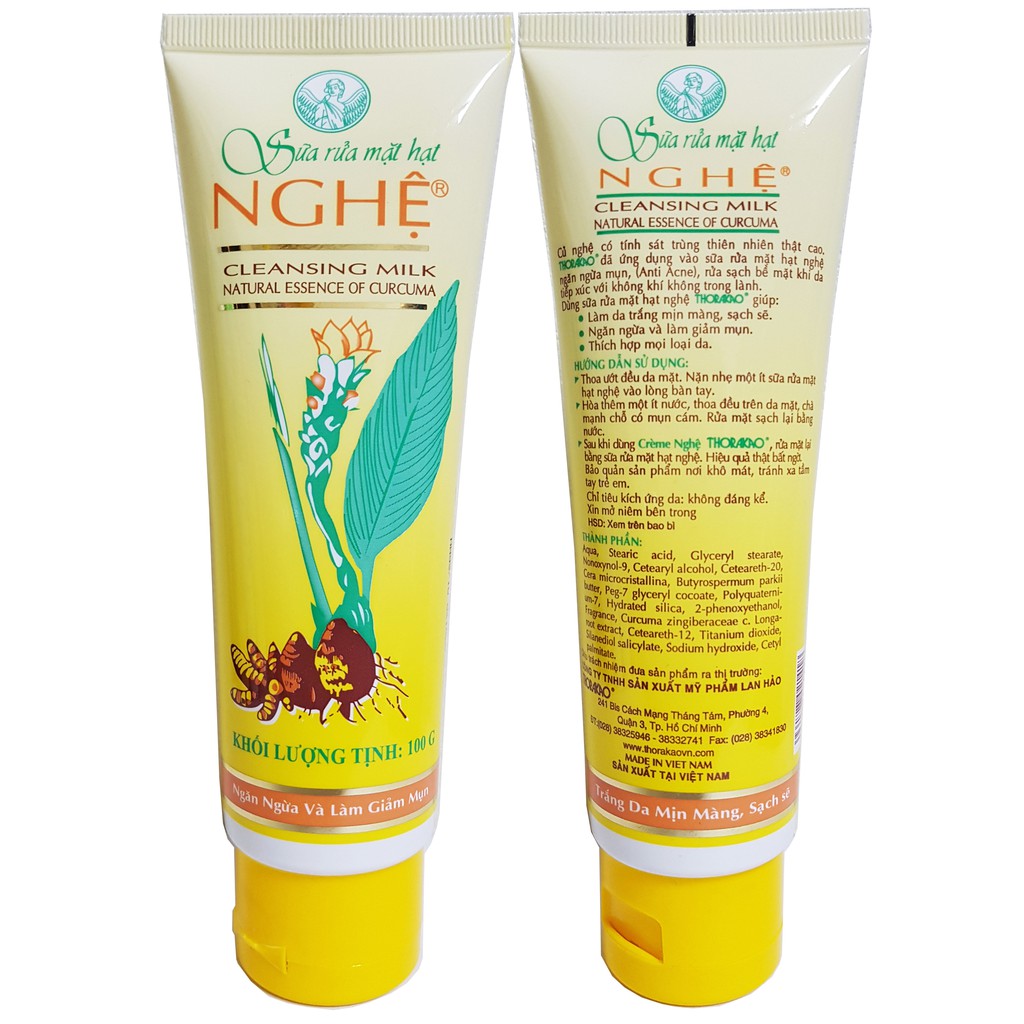 Thorakao Sữa Rửa Mặt Hạt Nghệ 100g
