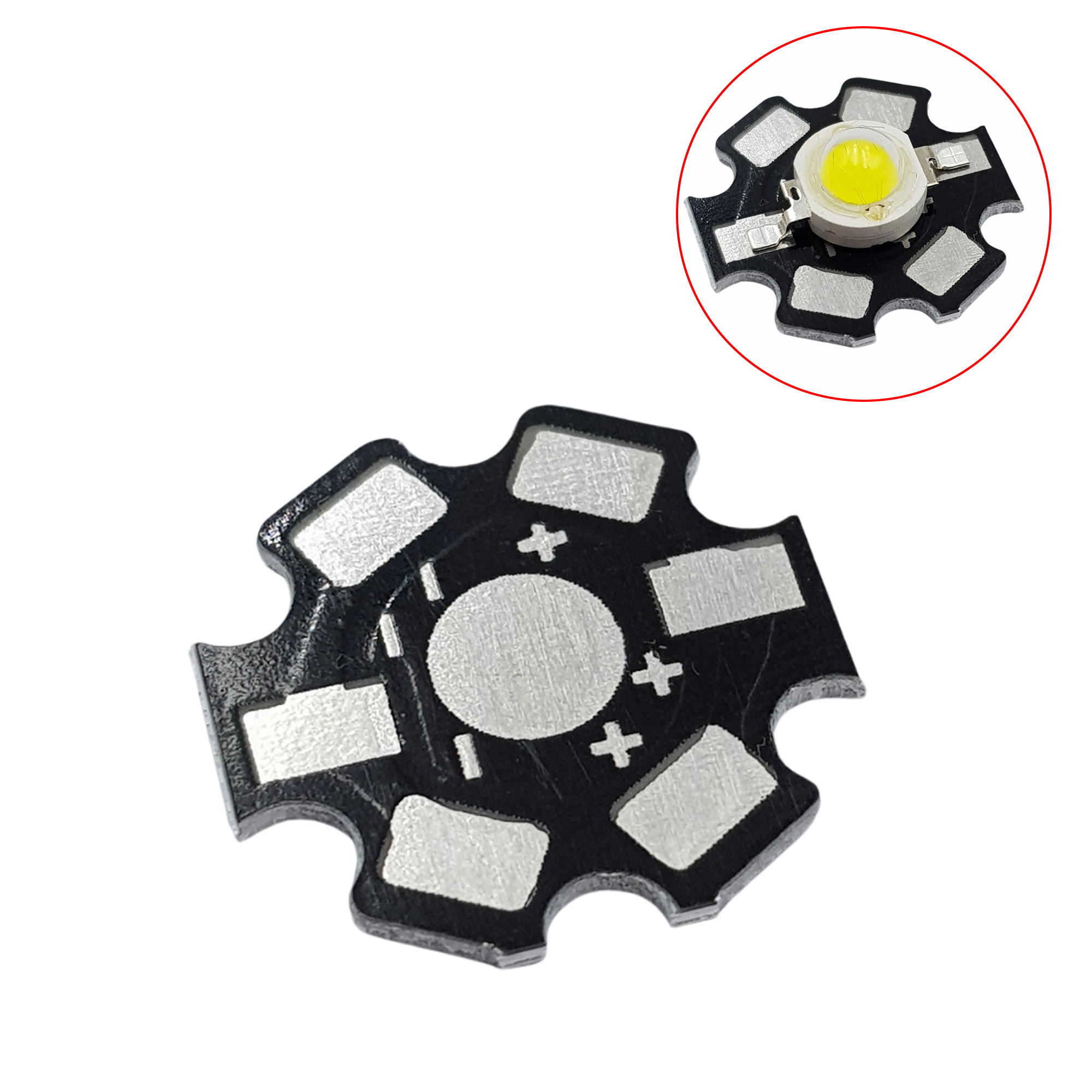 Combo 10 Đế ra chân chip LED 1W/3W/5W, nhôm tản nhiệt led 1W/3W