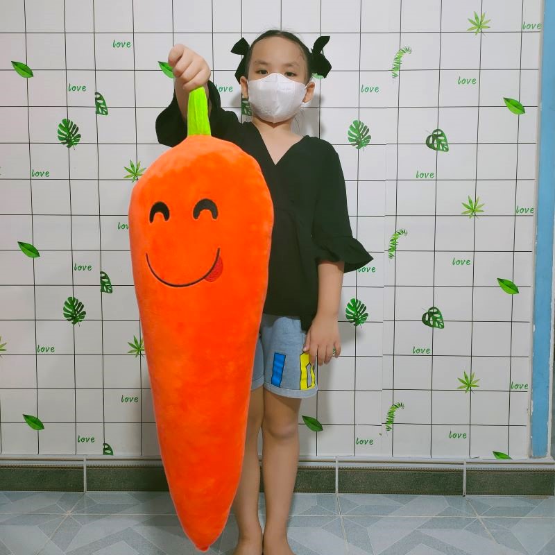 GỐI ÔM NGỦ HÌNH CÀ RỐT DÀI 75CM MỀM MỊN AN TOÀN CHO BÉ GIÁ RẺ