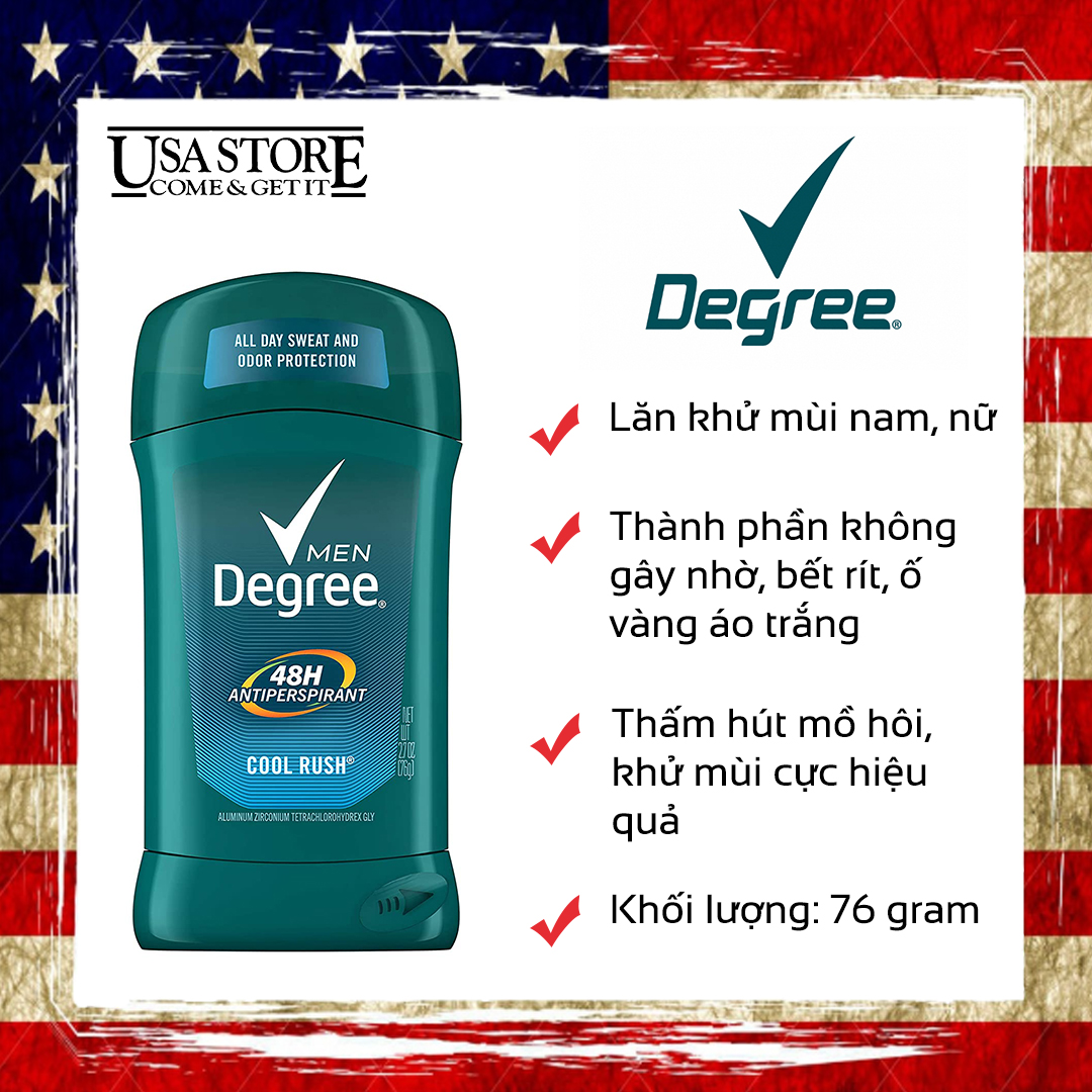 Lăn khử mùi cho nam Degree Men Cool Rush (76 gram)