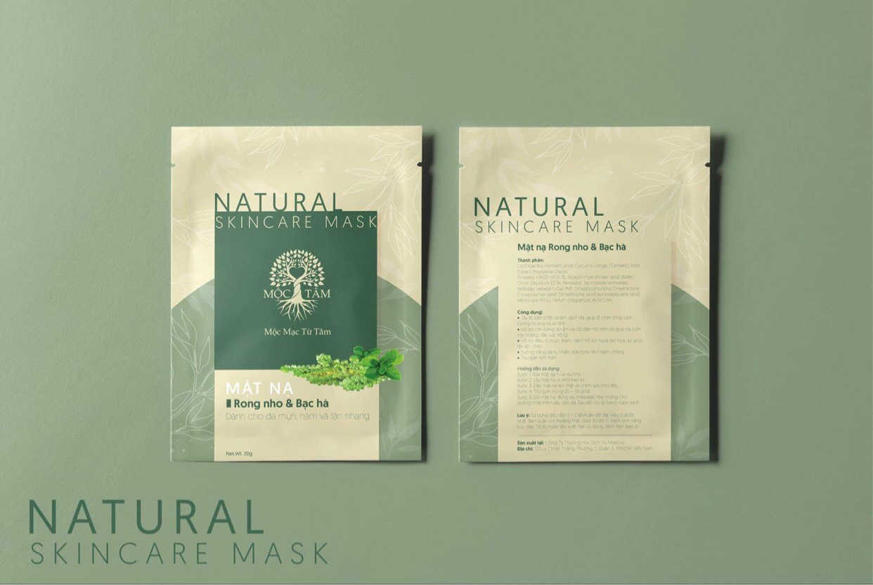 Mặt nạ Collagen Rong nho & Bạc hà ( 1 hộp 5 miếng )