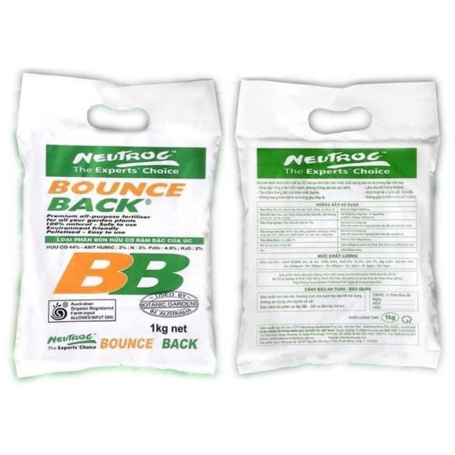 PHÂN HỮU CƠ ĐẬM ĐẶC BOUNCE BACK 1KG BB - ÚC