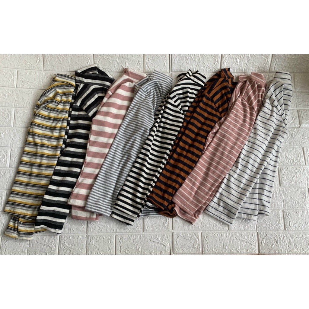 Áo giữ nhiệt len tăm KẺ cổ 3 phân