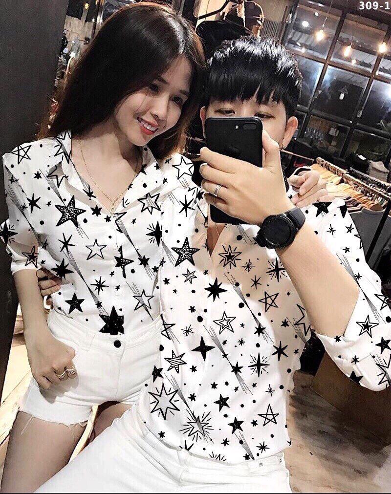 Sơmi lụa dày họa tiết dón noel 2019