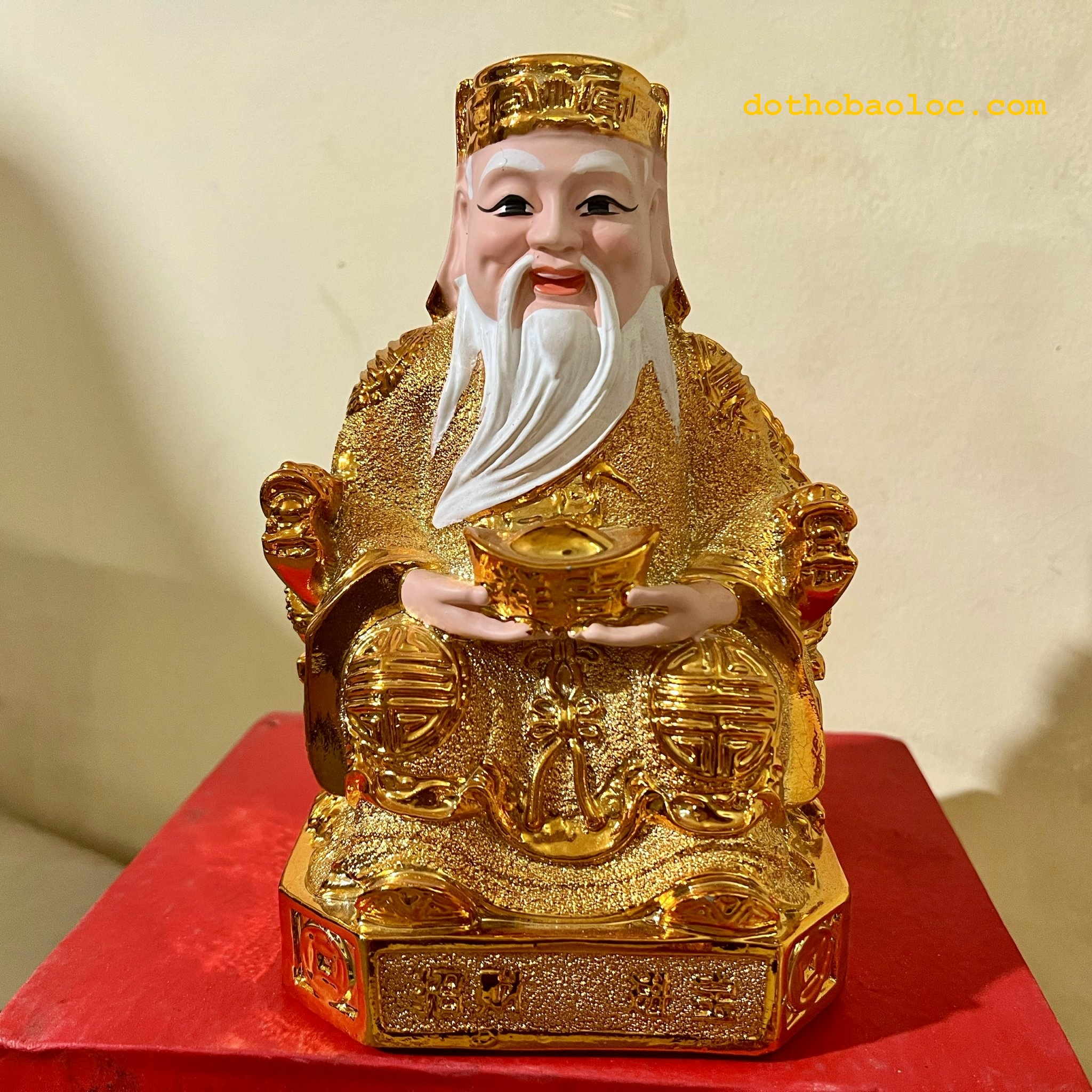 Thần Tài thổ địa kim sa vàng 3 cỡ