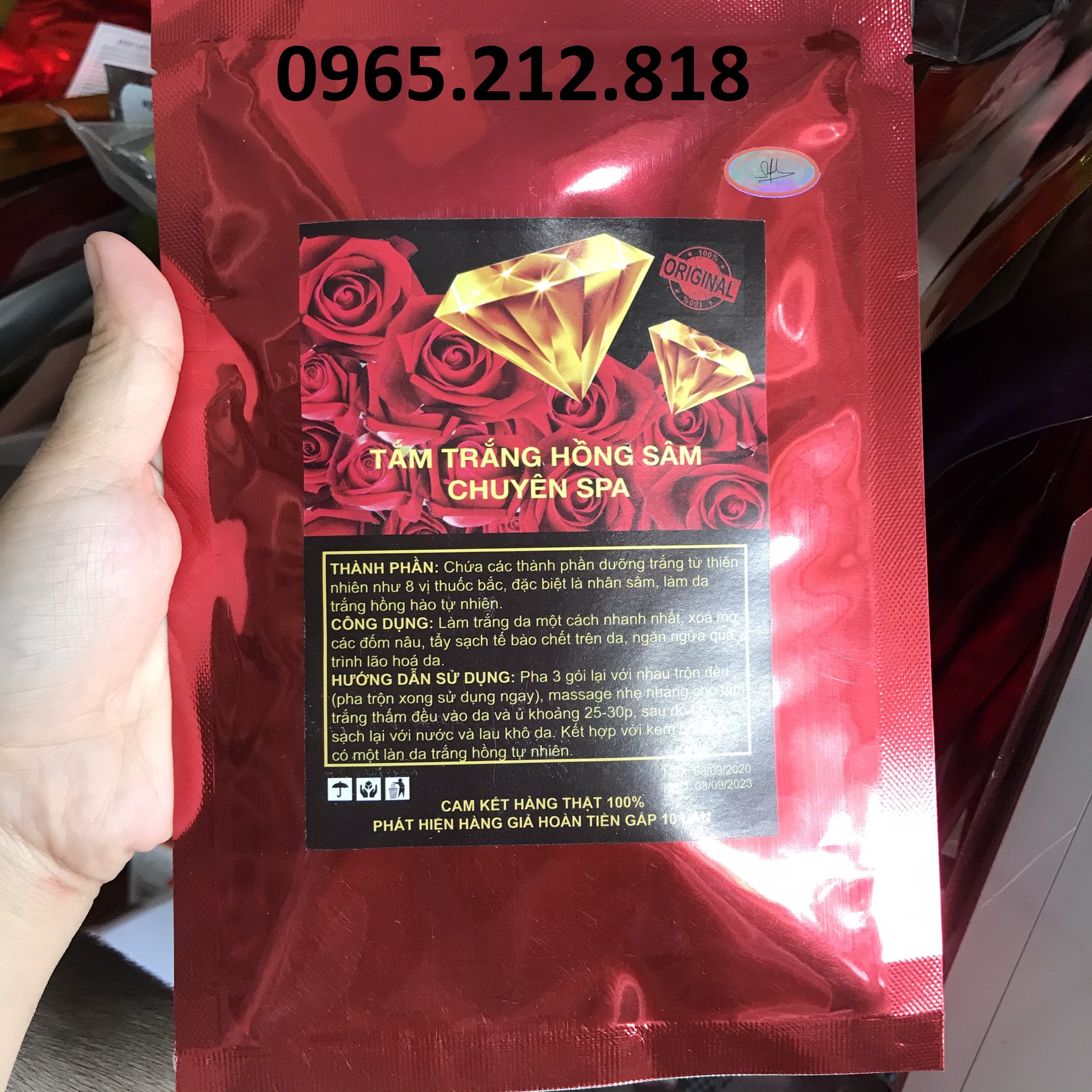Tắm trắng Hồng Sâm chuyên Spa(1 bịch)