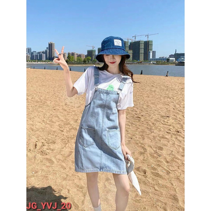 Yếm Váy Jeans váy yếm jean bò Nữ Chất Bò Hàng cao cấp