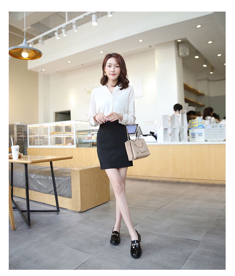 Giày đốc nữ đế răng cưa da bóng tiểu thư hàn quốc cực đẹp